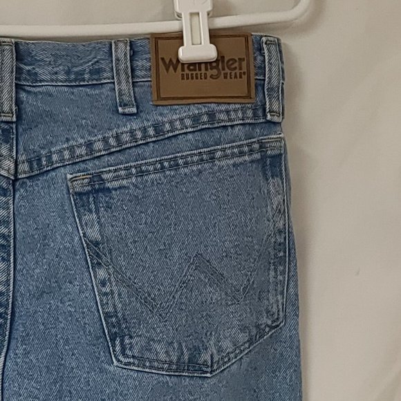 Wrangler Mens 34x34 Rugged Wear Straight Leg Medium Wash 5 Pockets Denim Jeans - Picture 7 of 10